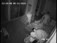 A lady was captured on camera banging and masturbating in the bedroom.